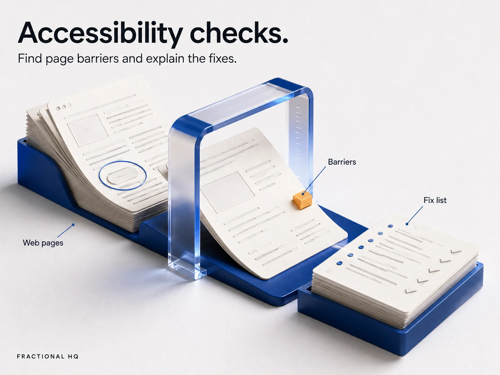 Concept illustration: Preparing an accessibility remediation report.