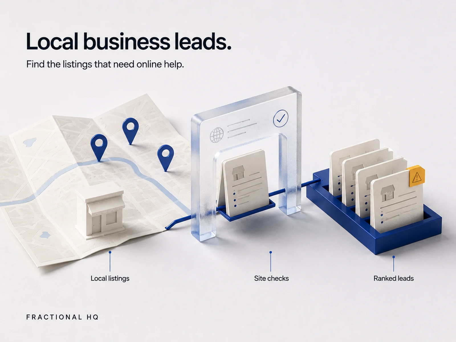 Concept illustration: Finding local businesses that need help online.