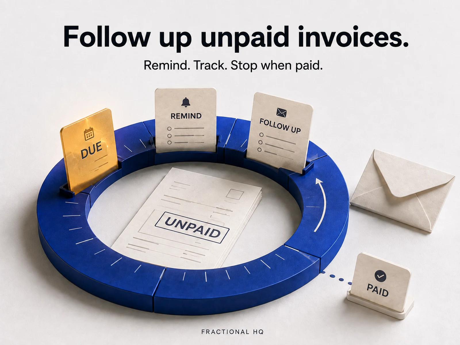 Concept illustration: Overdue invoice chasing.